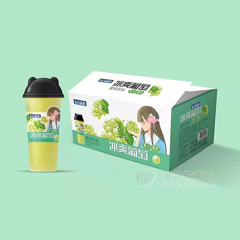 東方量健果味飲料冰爽葡萄果粒果汁飲料620mlx15瓶