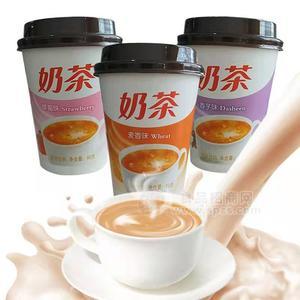 奶茶草莓味、麦香味、香芋味奶茶实图招商