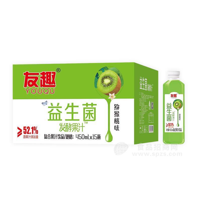 友趣獼猴桃味益生菌發(fā)酵果汁飲料450mlx15瓶