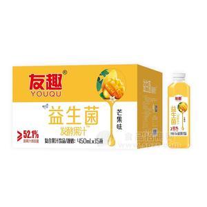 友趣芒果味益生菌发酵果汁饮料450mlx15瓶