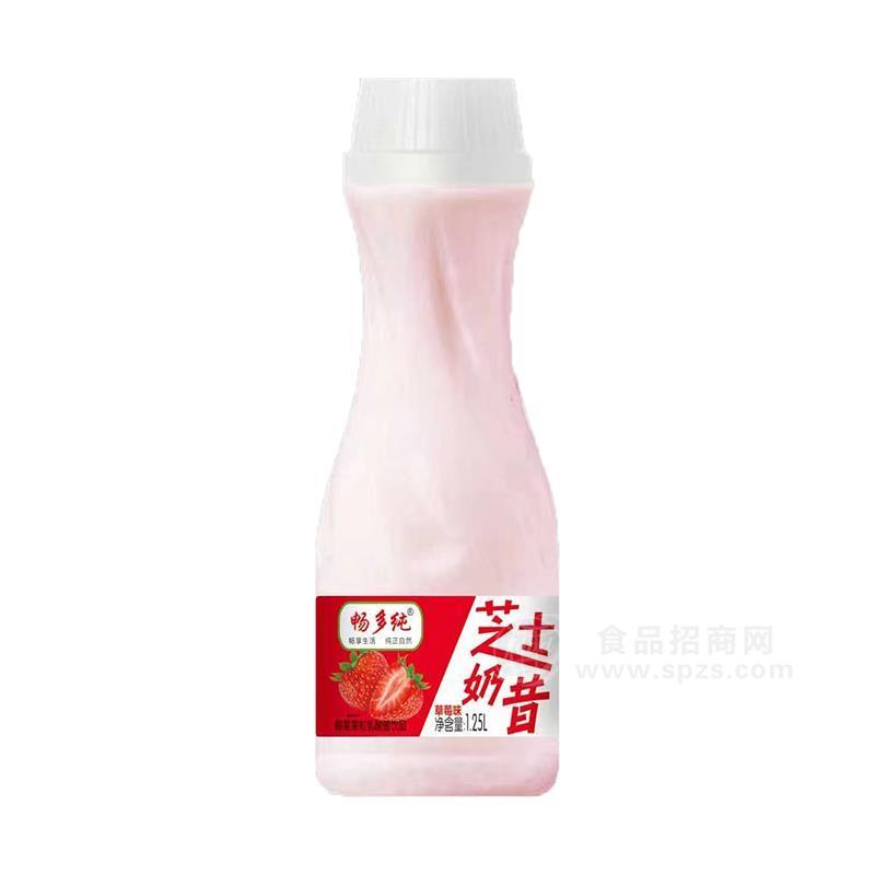 暢多純草莓味芝士奶昔椰果果粒乳酸菌飲品乳飲料1.25L