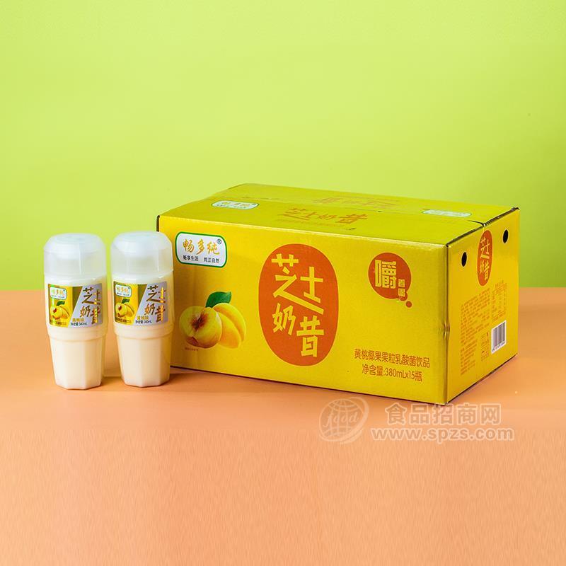 ·畅多纯芝士奶昔黄桃椰果果粒乳酸菌饮品乳饮料380mlx15瓶 