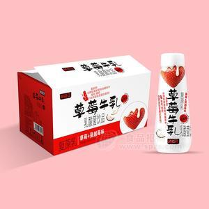 鮮點(diǎn)子草莓牛乳乳酸菌飲品乳飲料350mlx15瓶