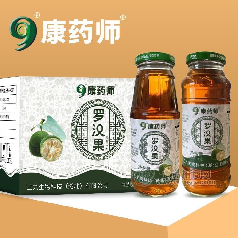 康药师罗汉果植物饮料箱装340mlx12瓶 