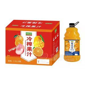 暢脈飲冷榨果汁冷榨甜橙汁果汁飲料招商2.5LX6瓶