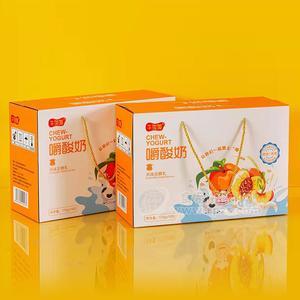 牛加加黄桃＋燕麦嚼酸奶风味发酵乳手提礼盒装酸奶招商170g×16包