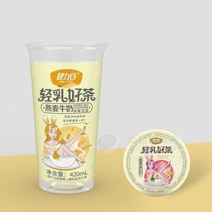 健力豆輕乳好茶燕麥牛奶風(fēng)味飲品奶茶杯裝420ml