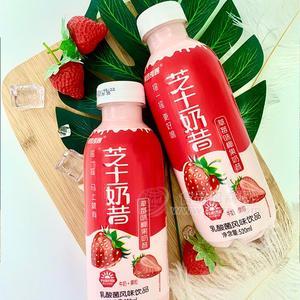 果園奇遇牛奶＋果粒草莓味椰果奶昔芝士奶昔乳酸菌風味飲品乳飲料瓶裝招商520ml