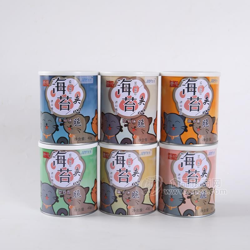 ·星巴先生多种口味海苔夹心脆休闲食品招商40g 