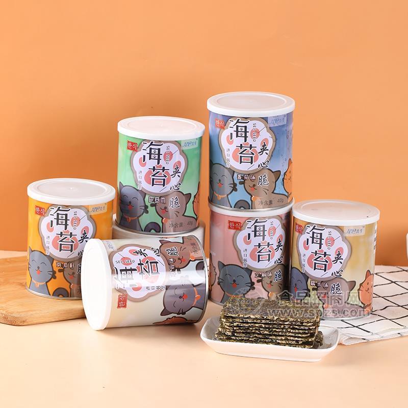 ·星巴先生海苔夹心脆休闲食品休闲零食厂家招商40g 