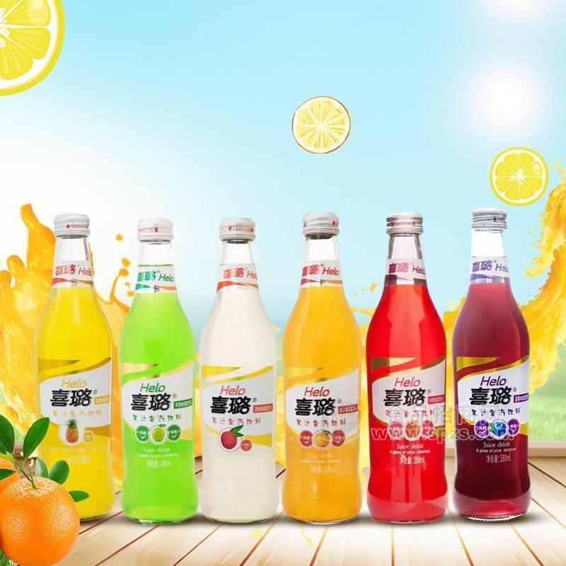 ·喜璐果汁含汽饮料招商碳酸饮料388ml 