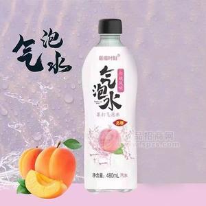 吸喵時刻氣泡水白桃風味蘇打氣泡水無糖實圖招商480ml鹽汽水