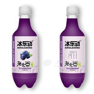 冰樂動老北京汽水藍莓味含氣風味飲料招商500毫升