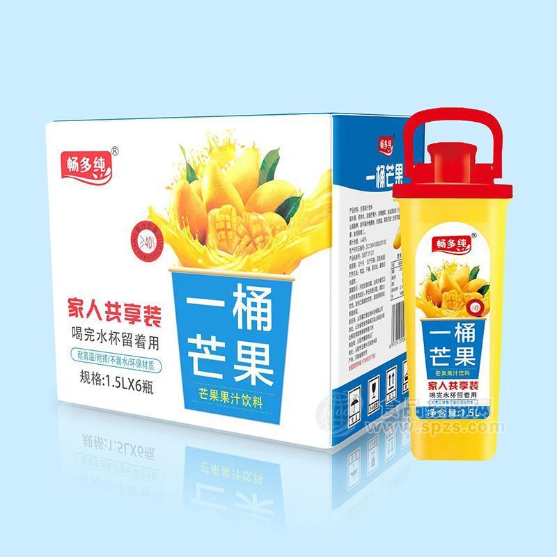 畅多纯一桶芒果果汁饮料1.5X6瓶