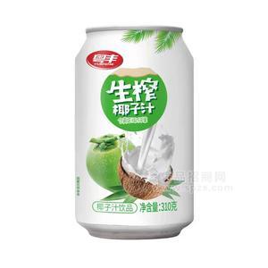 粵豐生榨椰子汁飲品實(shí)圖招商310g易拉罐裝椰汁餐飲渠道爆品