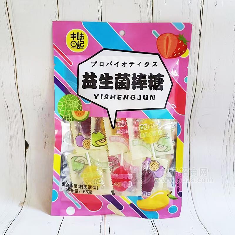 丰味日记益生菌棒糖混合水果味糖果招商65g