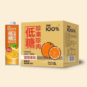 頂甄100%低糖珍果珍肉甜橙果粒飲料招商果汁飲料1.5L