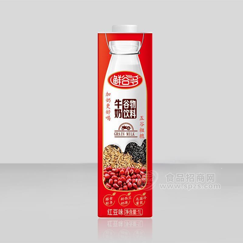 鲜谷多红豆味牛奶谷物饮料招商1L