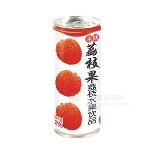 冰糖荔枝果果汁飲品招商240g細(xì)長罐荔枝汁