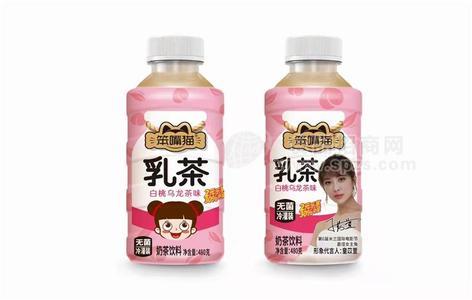 笨嘴貓白桃烏龍茶味乳茶飲料480g