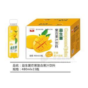 金九華飲品益生菌復(fù)合芒果果汁飲料480mlx15瓶