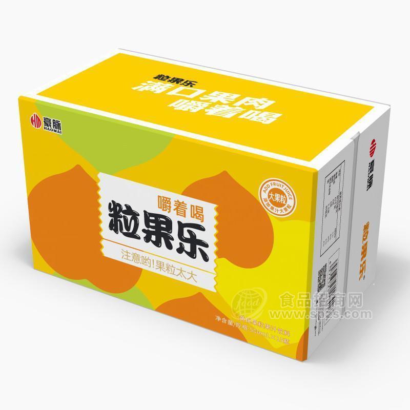 ·豪脉粒果乐嚼着喝黄桃大果粒果汁饮料箱装招商500ml×15瓶 