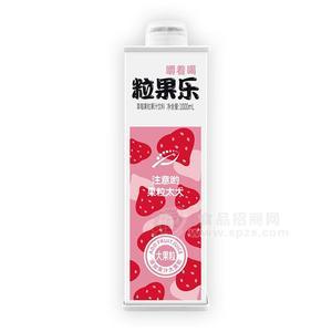 粒果樂嚼著喝草莓果粒果汁飲料廠家招商1L