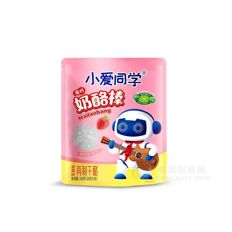 ·小爱同学草莓味奶酪棒再制干酪招商100g 