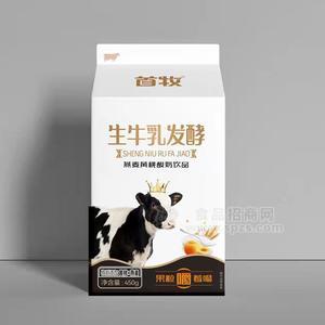 首牧时代乳业生牛乳发酵燕麦黄桃酸奶饮品餐饮屋顶盒450g
