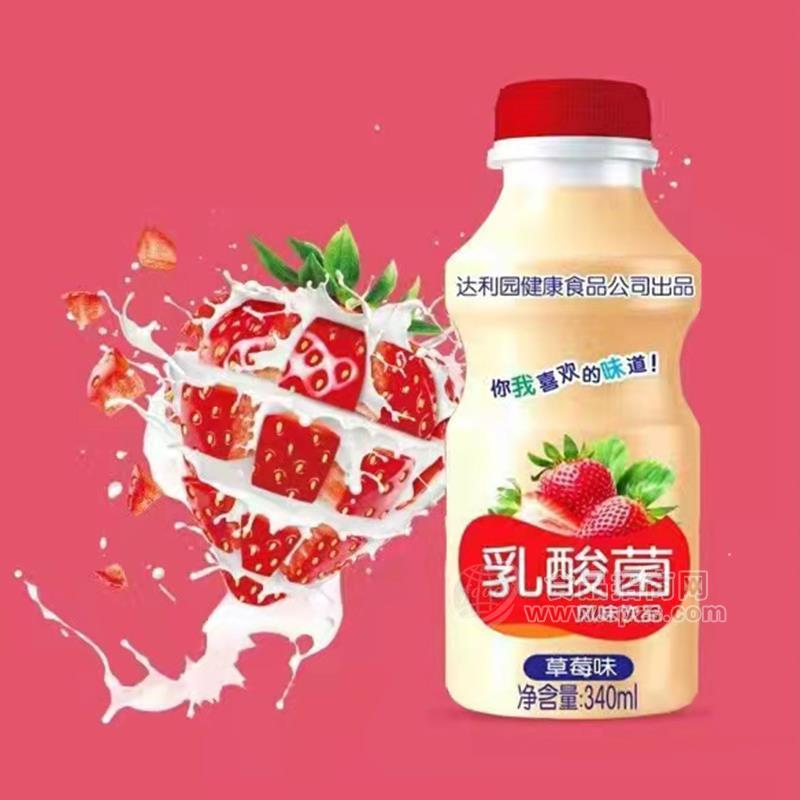 草莓味乳酸菌風(fēng)味飲品乳飲料340ml