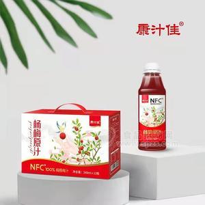 康汁佳杨梅原汁NFC100%纯杨梅汁果汁饮料240mlx12瓶