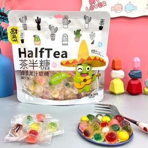 萌孩子混合口味茶半糖爆浆果汁软糖200g