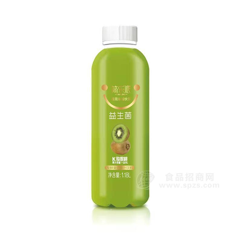 简乐派益生菌猕猴桃味发酵复合果汁饮料瓶装饮料招商1.18L