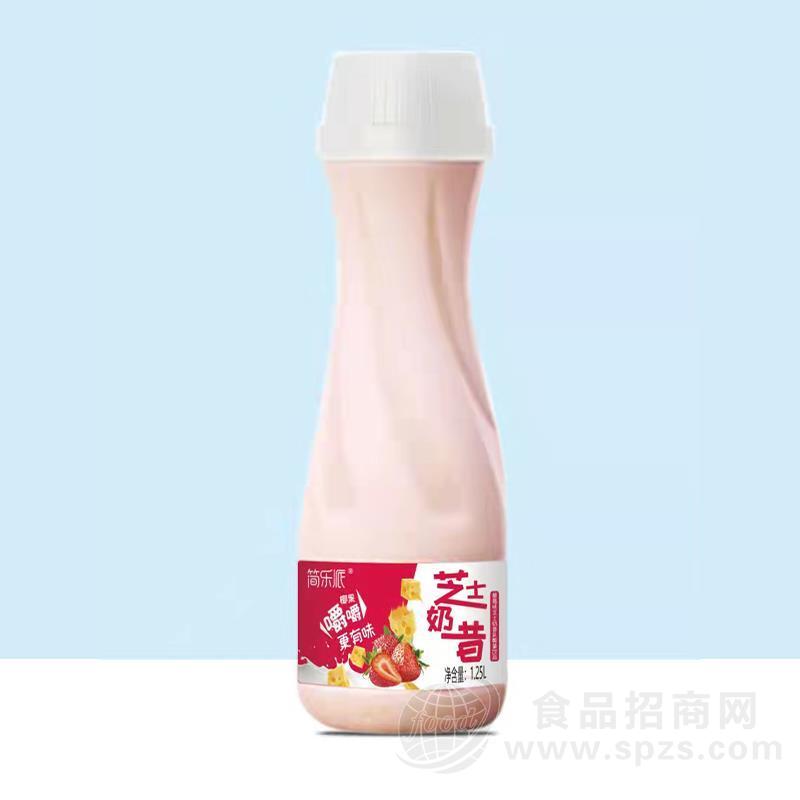 简乐派芝士奶昔草莓味芝士奶昔乳酸菌饮品瓶装招商1.25L