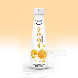簡樂派多料奶昔黃桃果肉果粒發(fā)酵牛奶瓶裝奶昔招商330ml