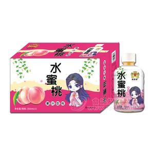 嶗金泉水蜜桃果汁飲料箱裝招商350ml×15