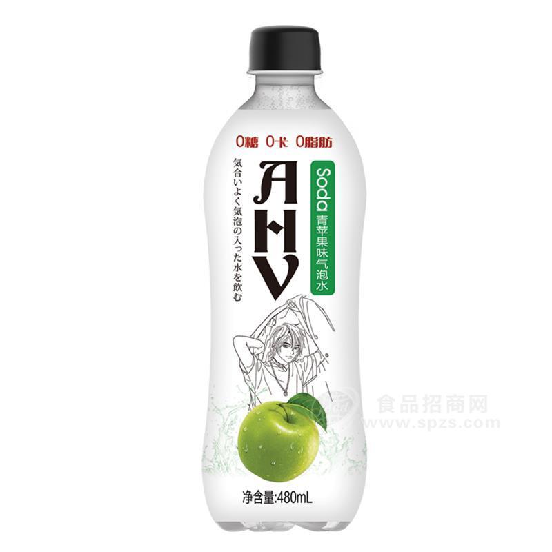 青苹果味气泡水0糖0脂0卡气泡水瓶装招商480ml