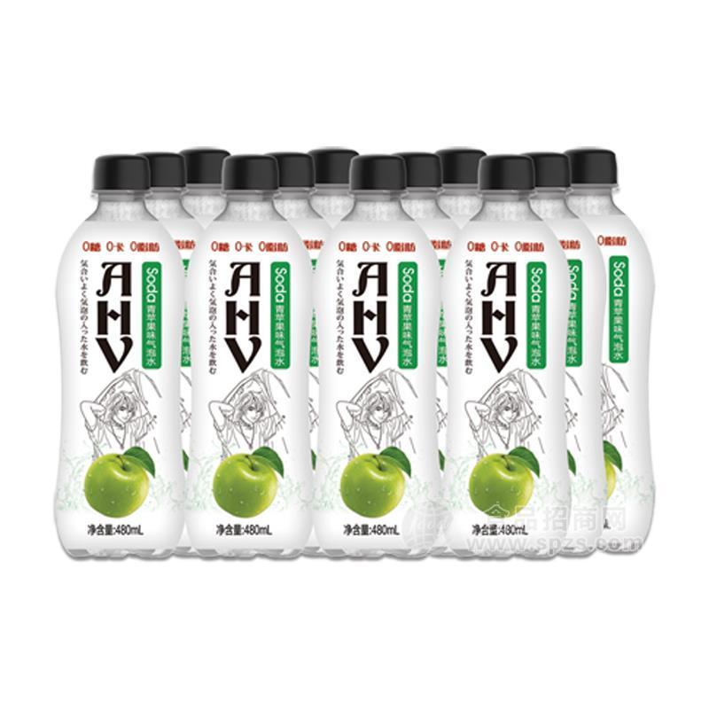 青苹果味气泡水0糖0卡0脂肪瓶装气泡水招商480ml