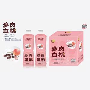 维维多肉白桃果汁饮料箱装餐饮大瓶果汁招商1.25L×6瓶