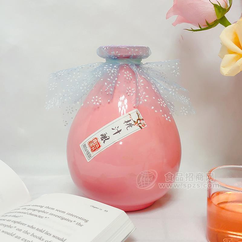 依托堡桃汁酿8%vol果酒花坛瓶酒招商500ml