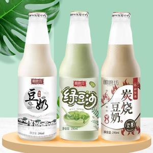 徽磨坊豆奶綠豆沙炭燒豆奶五谷雜糧飲品瓶裝飲料290ml