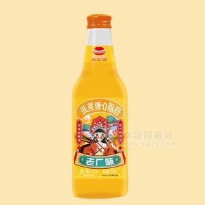 康匯園低蔗糖橘子果汁汽水玻璃瓶飲料358ml