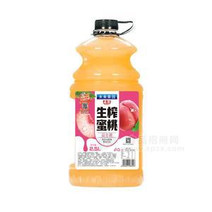 未來果園生榨山楂益生菌復合水蜜桃果汁飲料招商2.5L