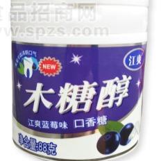 江爽口香糖/明目蓝莓味/广东汕头/包退包换招/木糖醇/零食糖果
