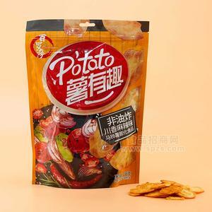 百罗萨薯有趣川香麻辣味马铃薯薯片膨化食品袋装实物图招商198g