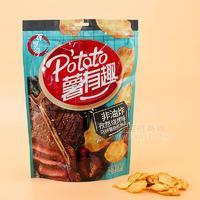 百罗萨薯有趣孜然烧烤味马铃薯薯片膨化食品袋装实物图招商198g
