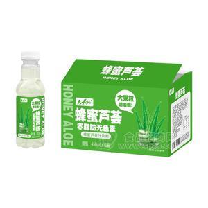 蜂蜜蘆薈汁飲料零脂肪無(wú)色素果汁飲料箱裝招商450ml×15瓶