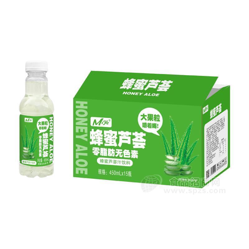 蜂蜜芦荟汁饮料零脂肪无色素果汁饮料箱装招商450ml×15瓶 