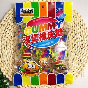 粤光宝香汉堡橡皮糖儿童糖果82g