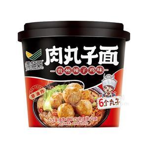 金紫陽非油炸肉丸子面貴州辣子雞味桶裝方便面152g